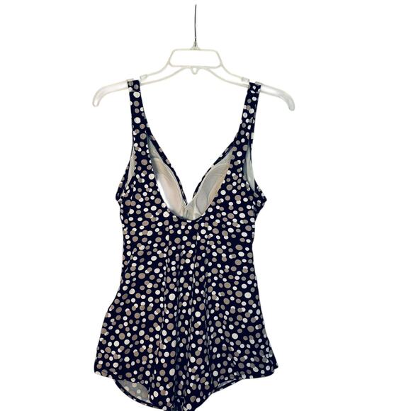 Croft & Barrow Womens Size 16 Polka Dot Swim Suit Bathing Suit One Piece - Picture 4 of 6